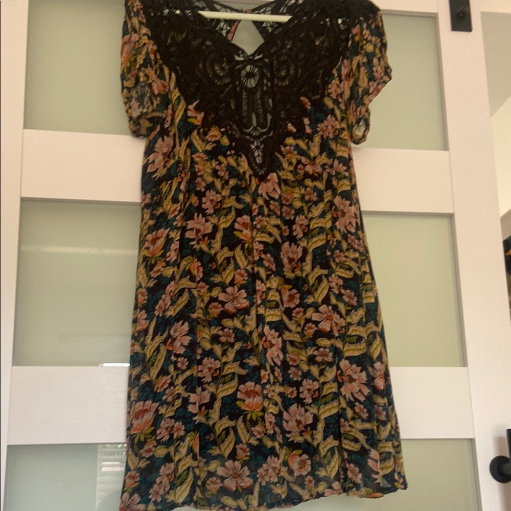 Floral Black Lace Dress